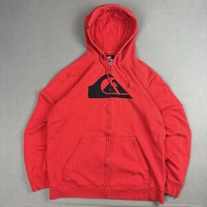 Vintage Y2K Quicksilver Hoodie XL Zip Up Long Sleeve Hit Big Logo Skater Surf